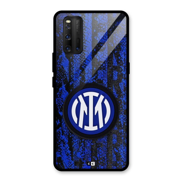Inter Milan Texture Glass Back Case for Vivo iQOO 3
