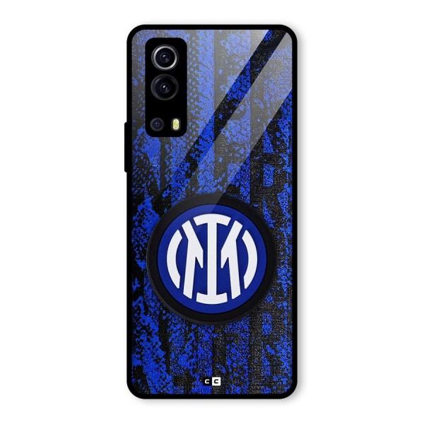 Inter Milan Texture Glass Back Case for Vivo iQOO Z3