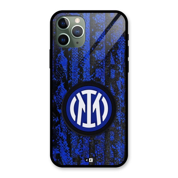 Inter Milan Texture Glass Back Case for iPhone 11 Pro