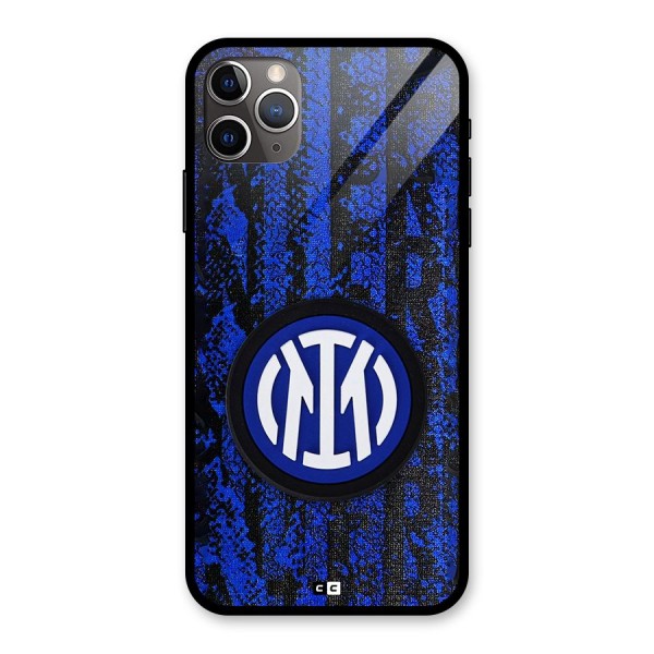 Inter Milan Texture Glass Back Case for iPhone 11 Pro Max