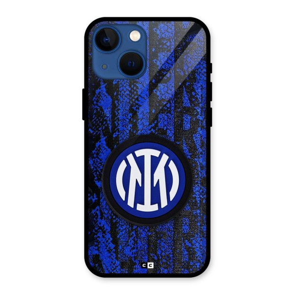 Inter Milan Texture Glass Back Case for iPhone 13 Mini