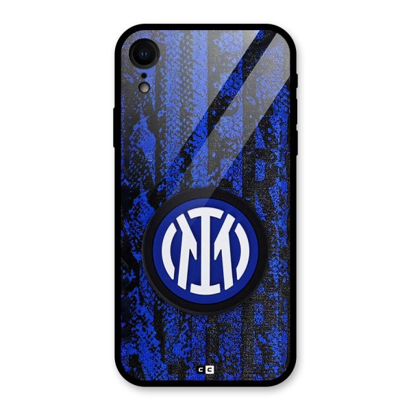 Inter Milan Texture Glass Back Case for iPhone XR
