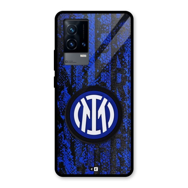 Inter Milan Texture Glass Back Case for iQOO 9 5G