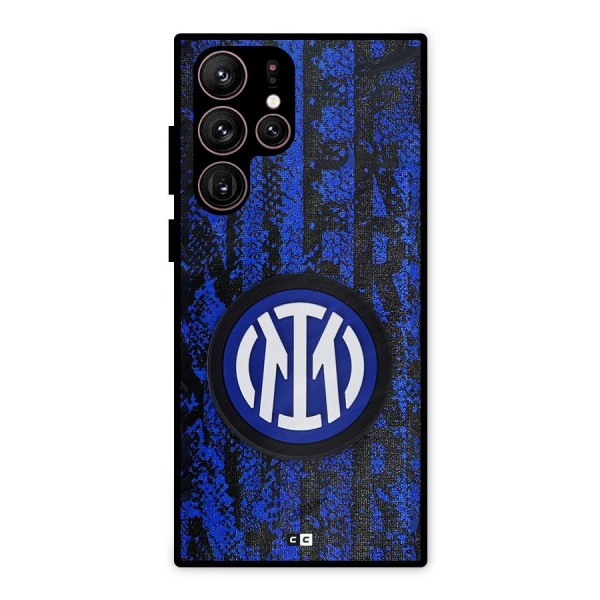 Inter Milan Texture Metal Back Case for Galaxy S22 Ultra 5G
