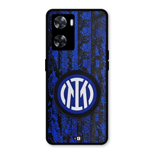 Inter Milan Texture Metal Back Case for Oppo A57 2022