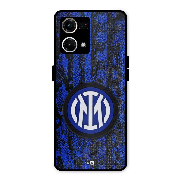 Inter Milan Texture Metal Back Case for Oppo F21 Pro 4G