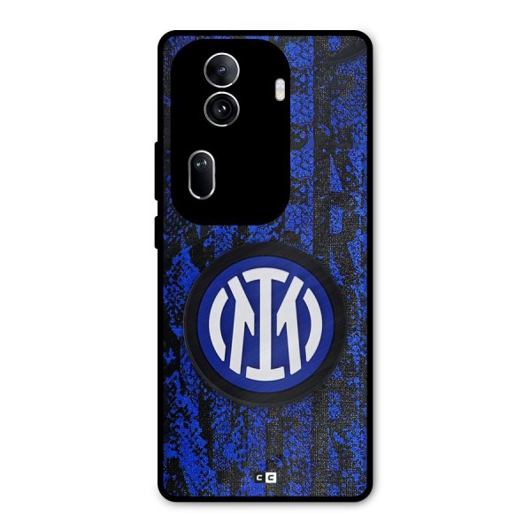 Inter Milan Texture Metal Back Case for Oppo Reno11 Pro 5G