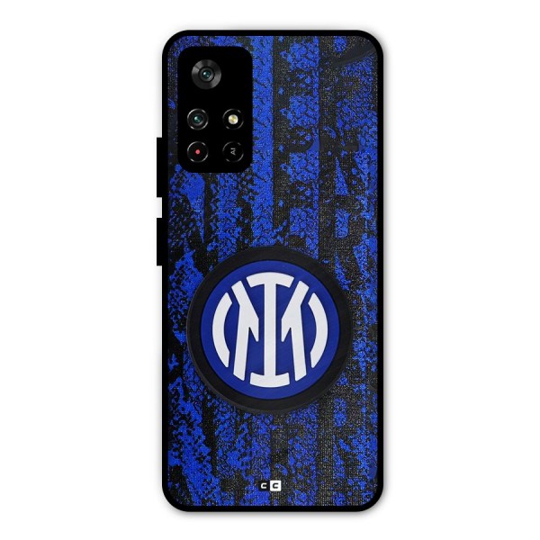 Inter Milan Texture Metal Back Case for Poco M4 Pro 5G