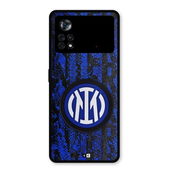 Inter Milan Texture Metal Back Case for Poco X4 Pro 5G