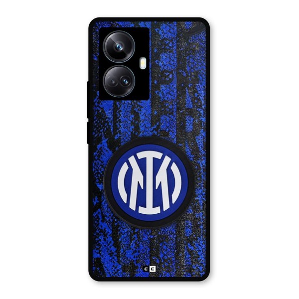 Inter Milan Texture Metal Back Case for Realme 10 Pro Plus