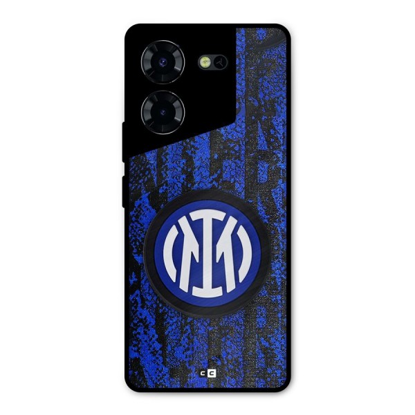 Inter Milan Texture Metal Back Case for Tecno Pova 5 Pro 5G