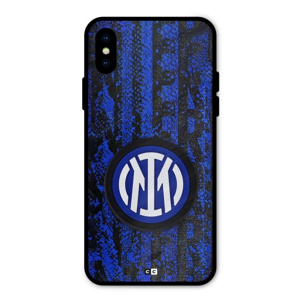 Inter Milan Texture Metal Back Case for iPhone XS