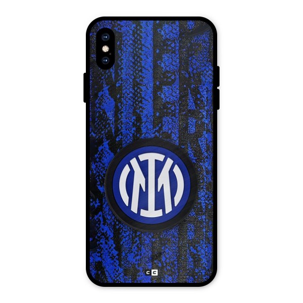 Inter Milan Texture Metal Back Case for iPhone XS Max