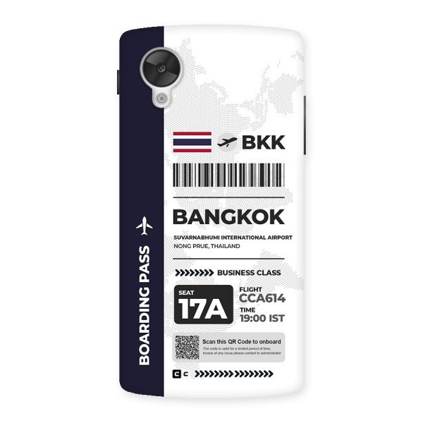 International Boarding Pass Bangkok Back Case for Google Nexus 5