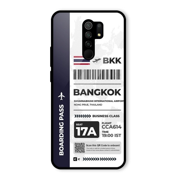 International Boarding Pass Bangkok Glass Back Case for Redmi 9 Prime