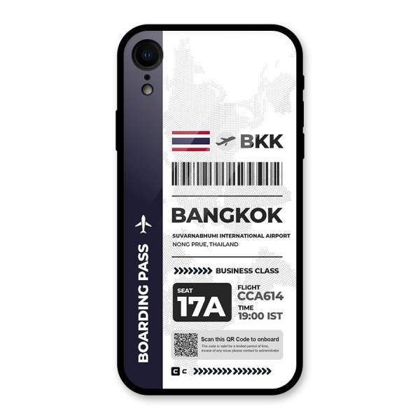 International Boarding Pass Bangkok Glass Back Case for iPhone XR