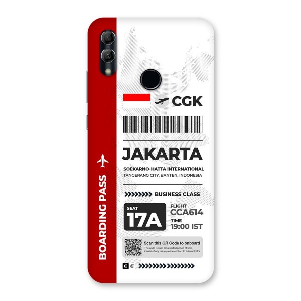 International Boarding Pass Jakarta Back Case for Honor 10 Lite