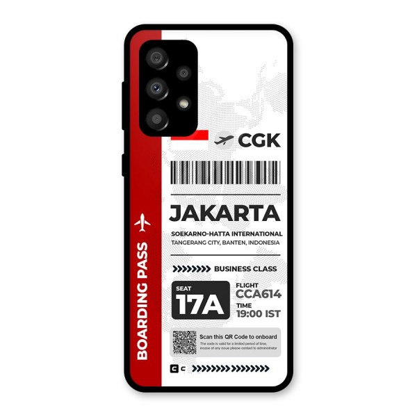 International Boarding Pass Jakarta Glass Back Case for Galaxy A32