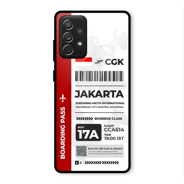 International Boarding Pass Jakarta Glass Back Case for Galaxy A72