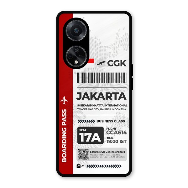 International Boarding Pass Jakarta Metal Back Case for Oppo F23