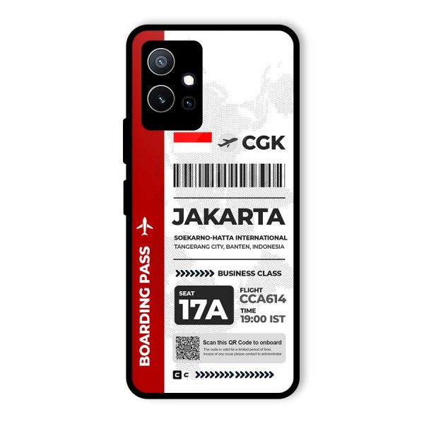 International Boarding Pass Jakarta Glass Back Case for Vivo iQOO Z6