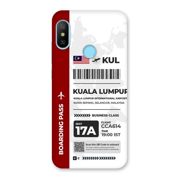 International Boarding Pass Kuala Lumpur Back Case for Redmi 6 Pro
