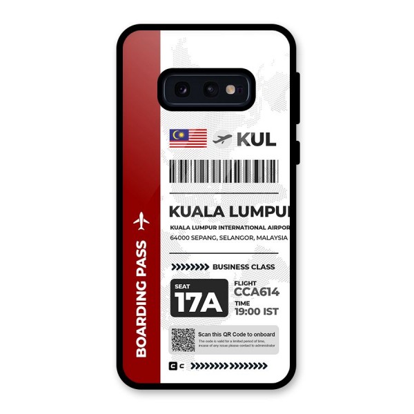 International Boarding Pass Kuala Lumpur Glass Back Case for Galaxy S10e