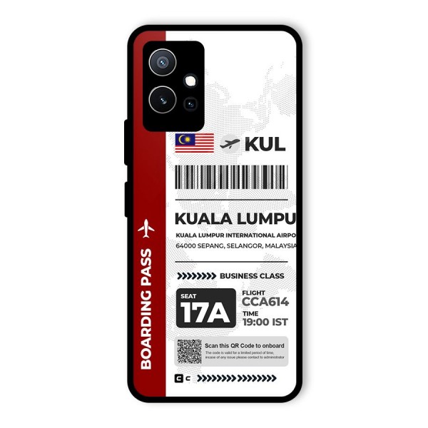 International Boarding Pass Kuala Lumpur Glass Back Case for Vivo iQOO Z6
