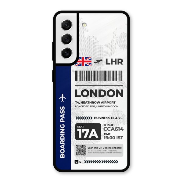 International Boarding Pass London Metal Back Case for Galaxy S21 FE 5G