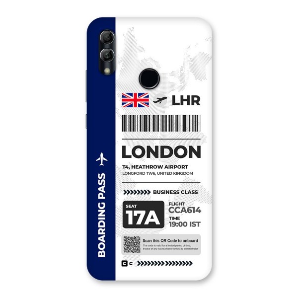 International Boarding Pass London Back Case for Honor 10 Lite