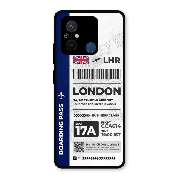 International Boarding Pass London Metal Back Case for Redmi 12C