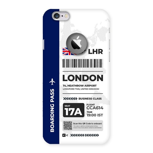 International Boarding Pass London Back Case for iPhone 6 Logo Cut