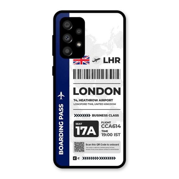 International Boarding Pass London Glass Back Case for Galaxy A32