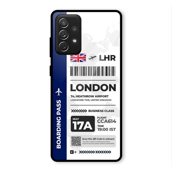 International Boarding Pass London Glass Back Case for Galaxy A72