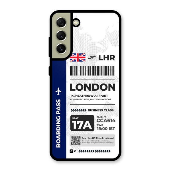 International Boarding Pass London Glass Back Case for Galaxy S21 FE 5G