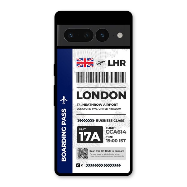 International Boarding Pass London Glass Back Case for Google Pixel 7 Pro