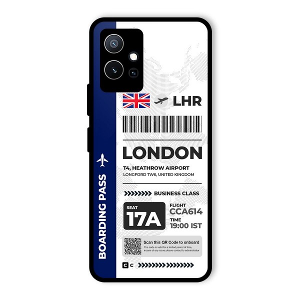 International Boarding Pass London Glass Back Case for Vivo iQOO Z6