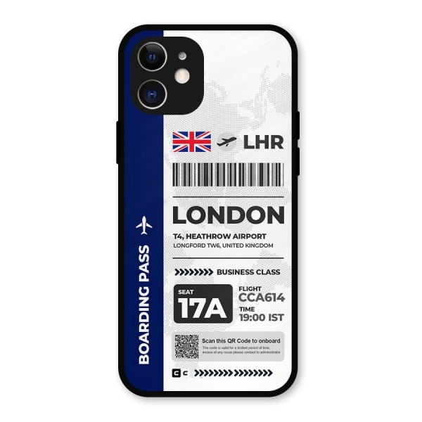 International Boarding Pass London Metal Back Case for iPhone 12