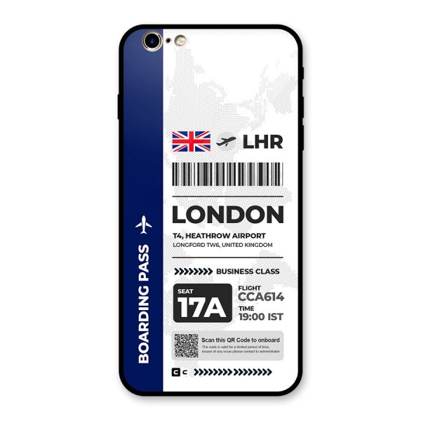 International Boarding Pass London Glass Back Case for iPhone 6 Plus 6S Plus