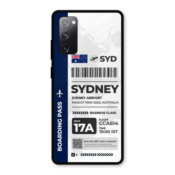 International Boarding Pass Sydney Metal Back Case for Galaxy S20 FE 5G