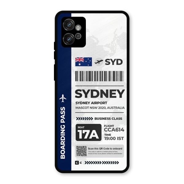 International Boarding Pass Sydney Metal Back Case for Moto G32