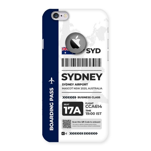 International Boarding Pass Sydney Back Case for iPhone 6 Logo Cut