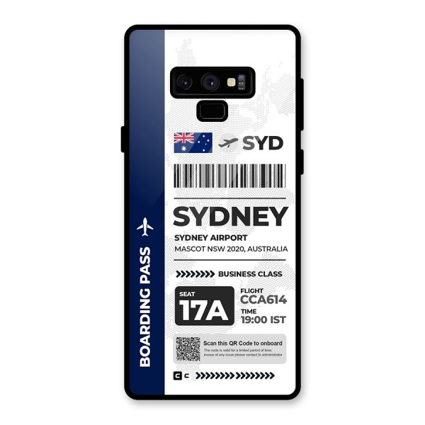 International Boarding Pass Sydney Glass Back Case for Galaxy Note 9
