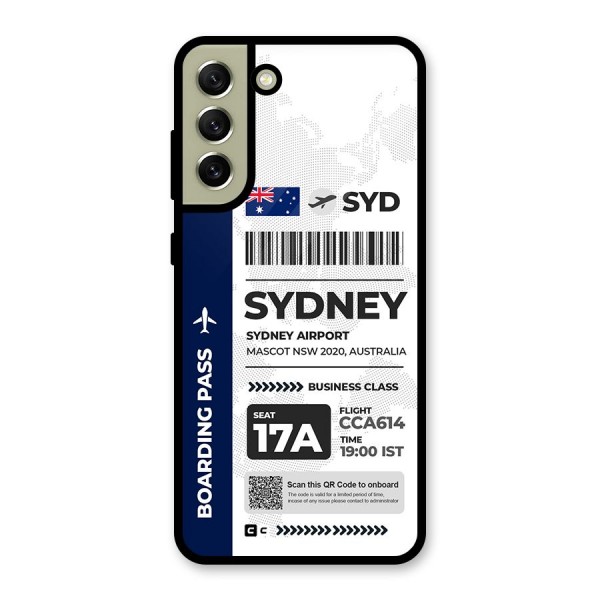 International Boarding Pass Sydney Glass Back Case for Galaxy S21 FE 5G