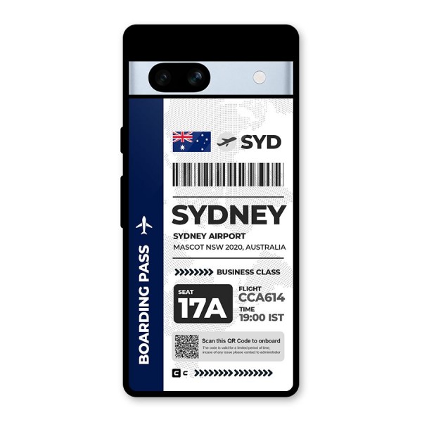 International Boarding Pass Sydney Glass Back Case for Google Pixel 7a