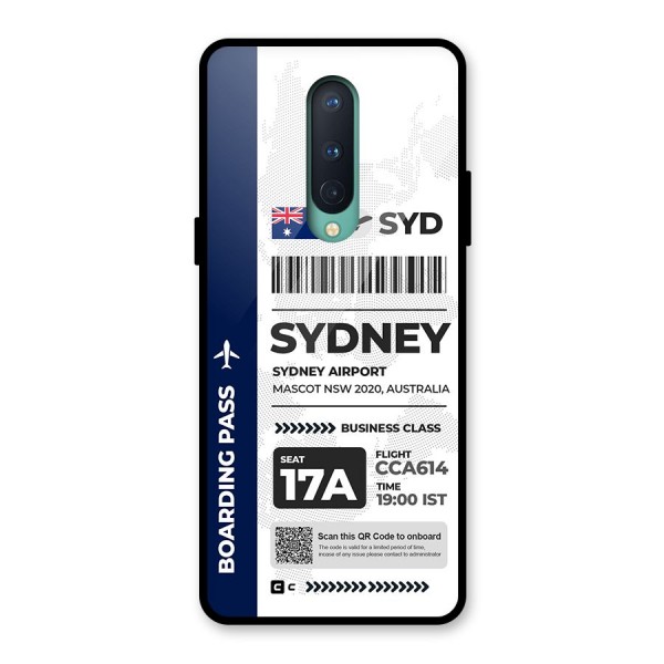 International Boarding Pass Sydney Glass Back Case for OnePlus 8