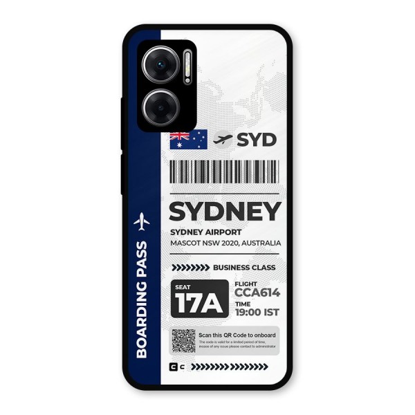International Boarding Pass Sydney Metal Back Case for Redmi 11 Prime 5G