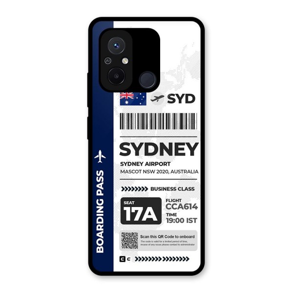 International Boarding Pass Sydney Glass Back Case for Redmi 12C
