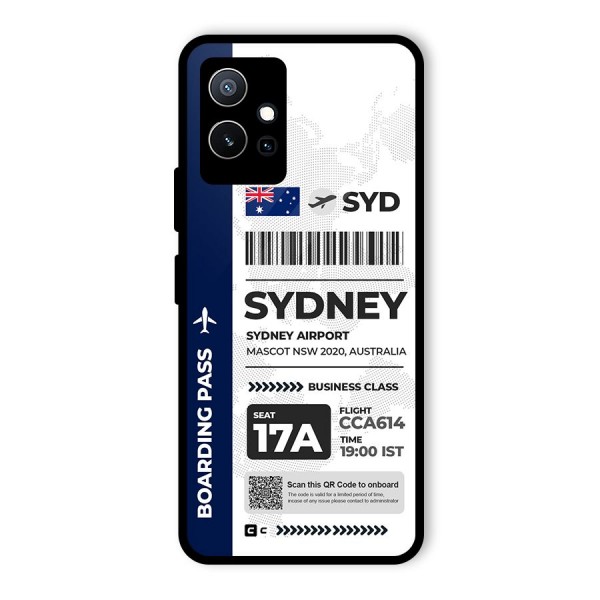 International Boarding Pass Sydney Glass Back Case for Vivo iQOO Z6