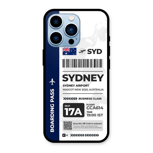 International Boarding Pass Sydney Glass Back Case for iPhone 13 Pro